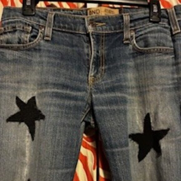 Vintage Old Navy Denim, Black Stars on front, low rise, size 4, Cotton, Elastane - Picture 4 of 8